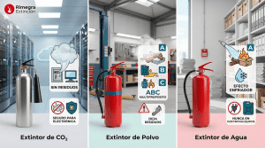 Imagen editorial para la guía de tipos de extintor